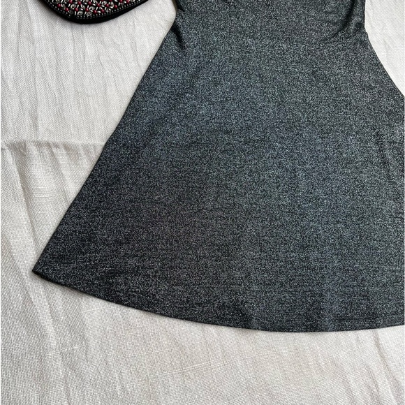 NWOT H&M Black Shimmery Skater Dress - Picture 4 of 8